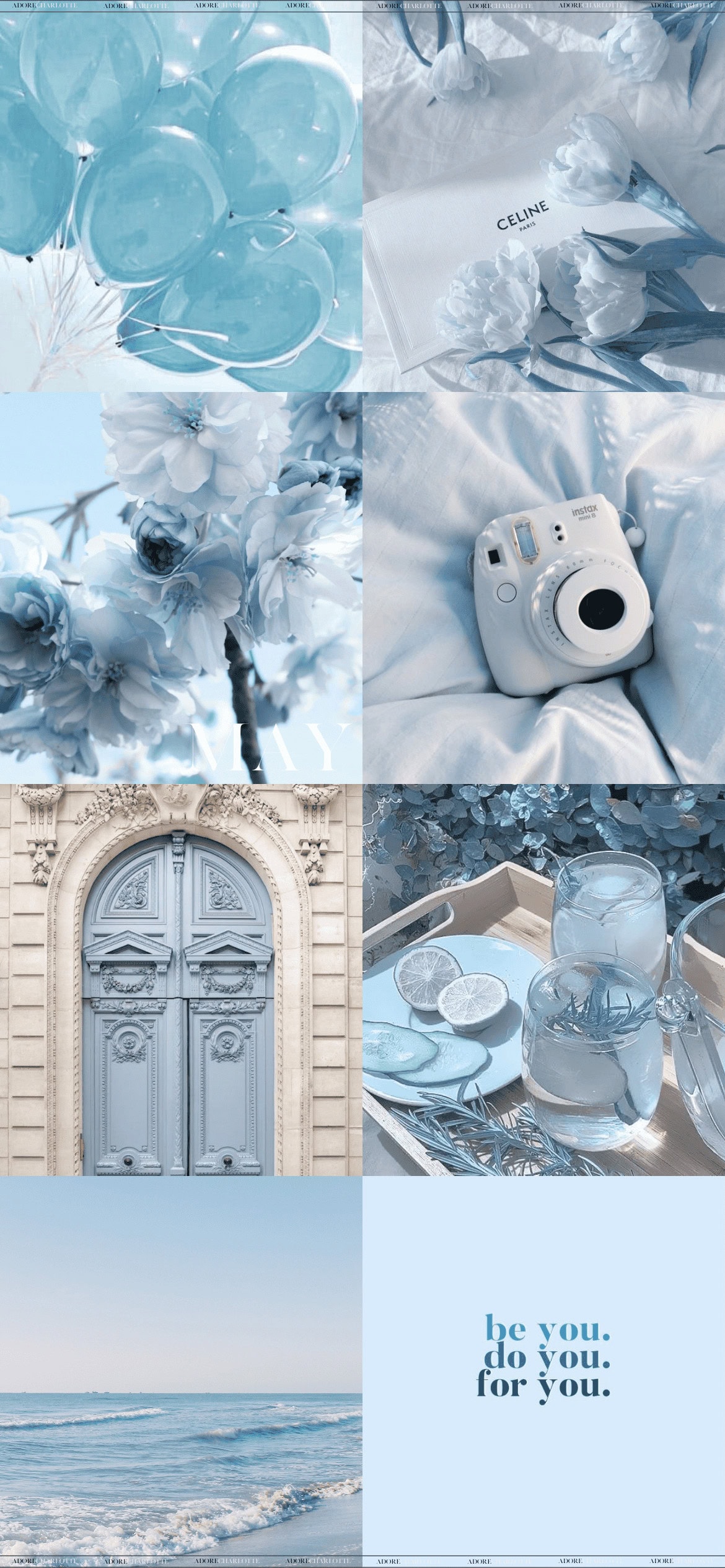 Aesthetic Baby Blue Spring May 2024 Phone Wallpaper