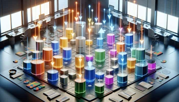 A strategic budget allocation chart for PPC success, showing funds distribution and optimization for high ROI.