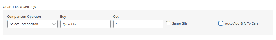 Rule quantity setting
