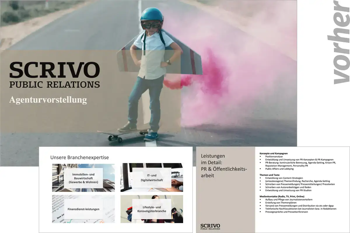 Scrivo Marketing-Auftritt vor dem Redesign