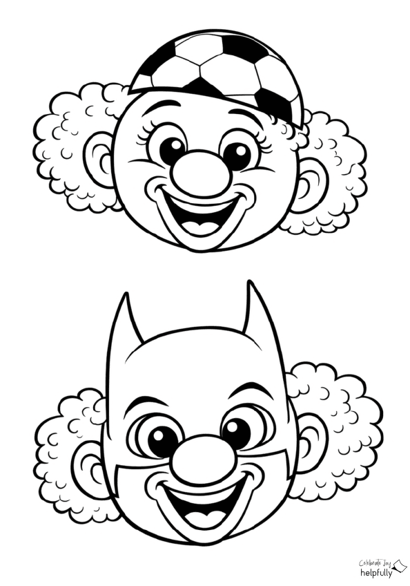 Clown Brüder zum Ausdrucken, Malen und Basteln