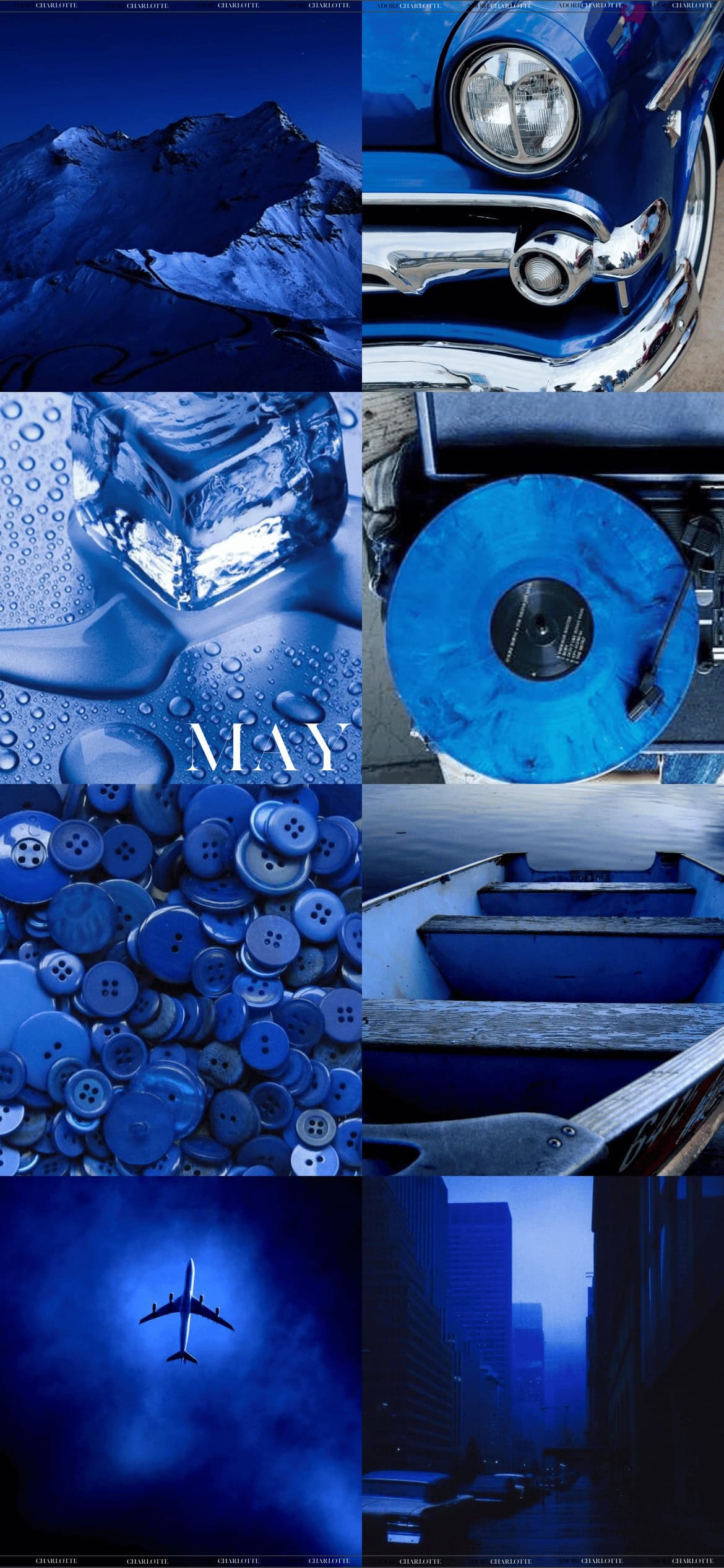 Aesthetic Deep Blue May 2024 Phone Wallpaper