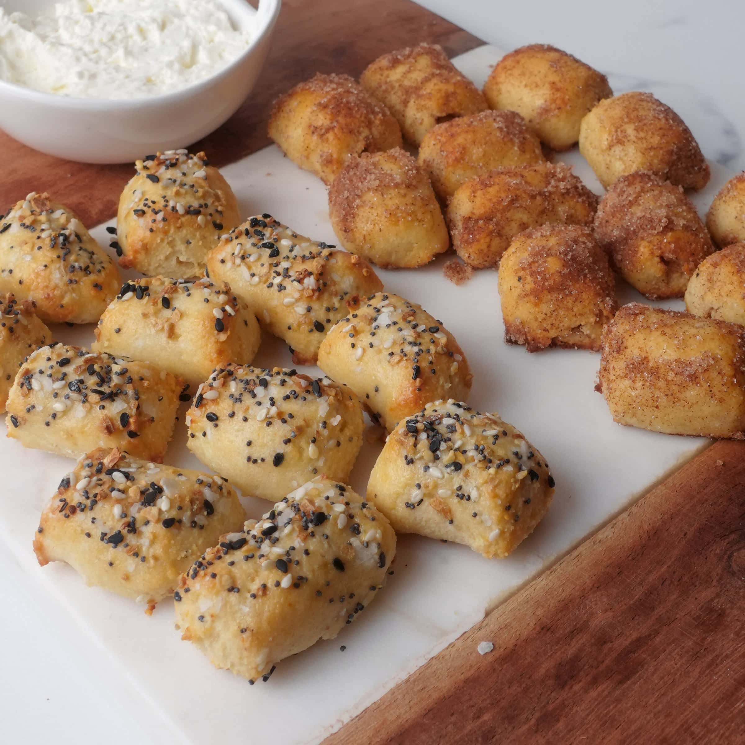 Almond flour bagel bites