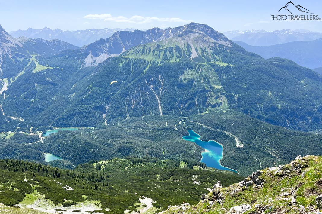 Der Blick vom Grubigstein auf den Blindsee
