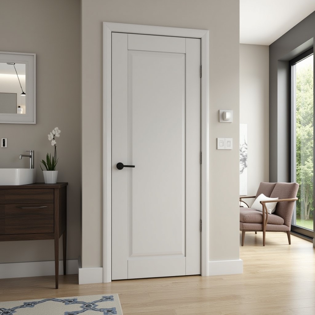 Slab Door with only door handle installed