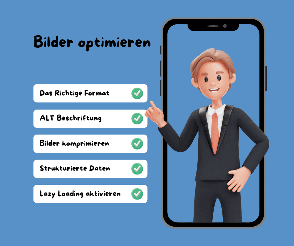 lerne richtig Bilder zu optimieren für schnellere Webseiten