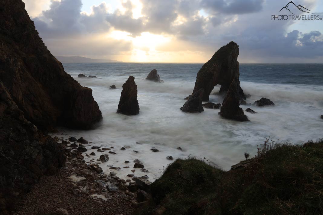 Unbearbeitetes Testbild der Canon EOS R von der Küste bei Crohy Head in Irland