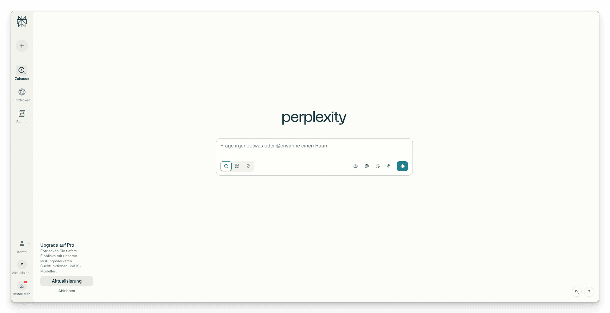 Was ist Perplexity AI? 1 Perplexity.ai Oberfläche