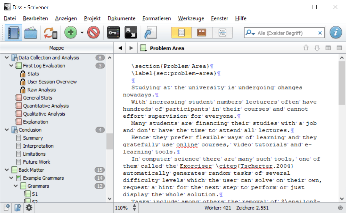 Promovieren mit Scrivene Promovieren mit Scrivener