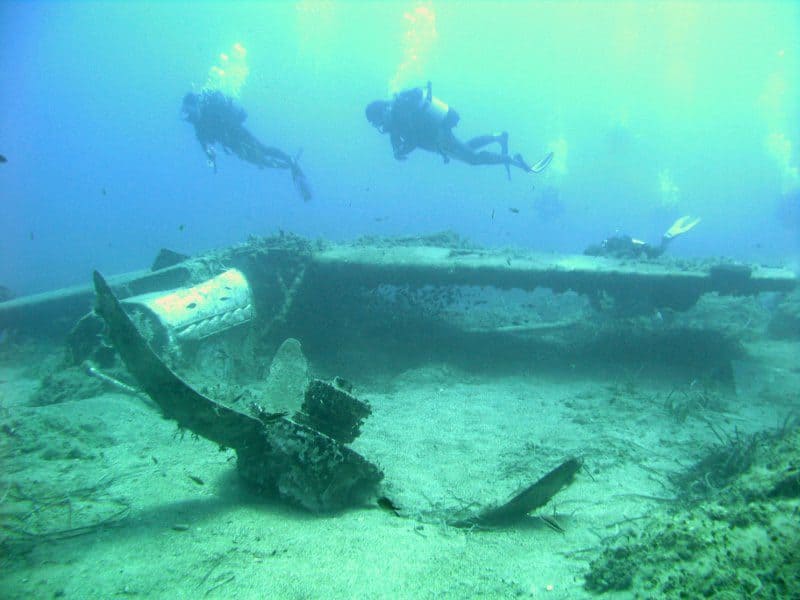 zatopiony messershmitt z II wojny światowej