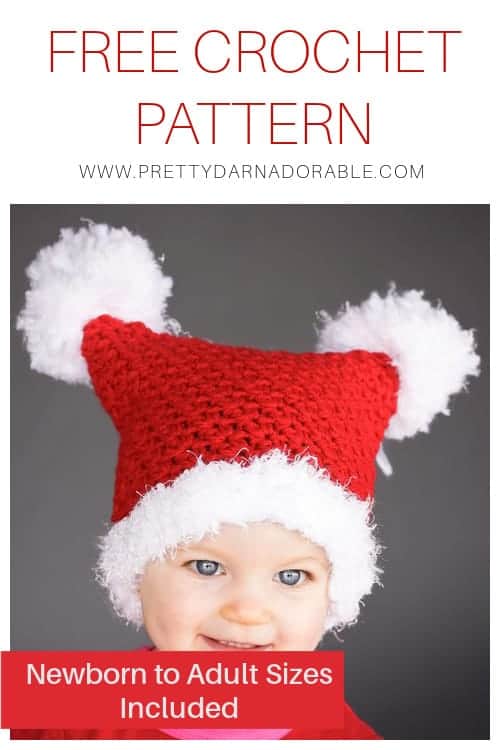 crochet double pom pom hat