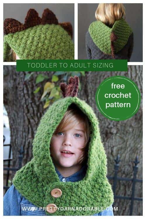 free crochet dino hood pattern