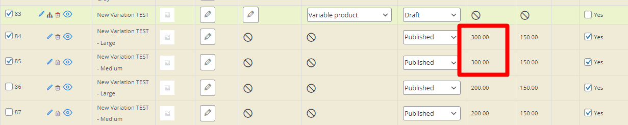 result Increase WooCommerce variation regular price