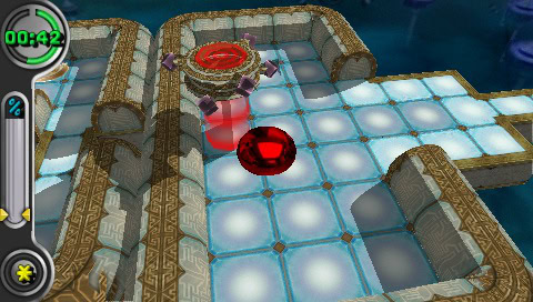 Plateforme de jeu vidéo dans une ambiance futuriste avec des éléments de puzzle et des défis pour gamers passionnés.