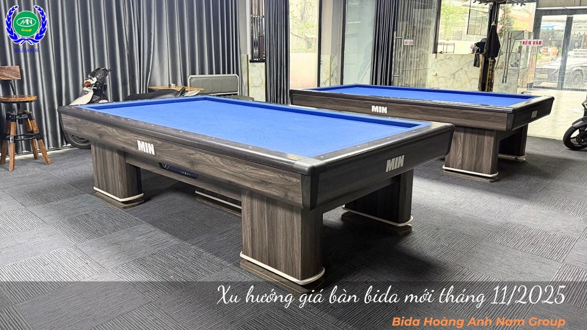 Xu hướng giá bàn bida mới tháng 11/2025