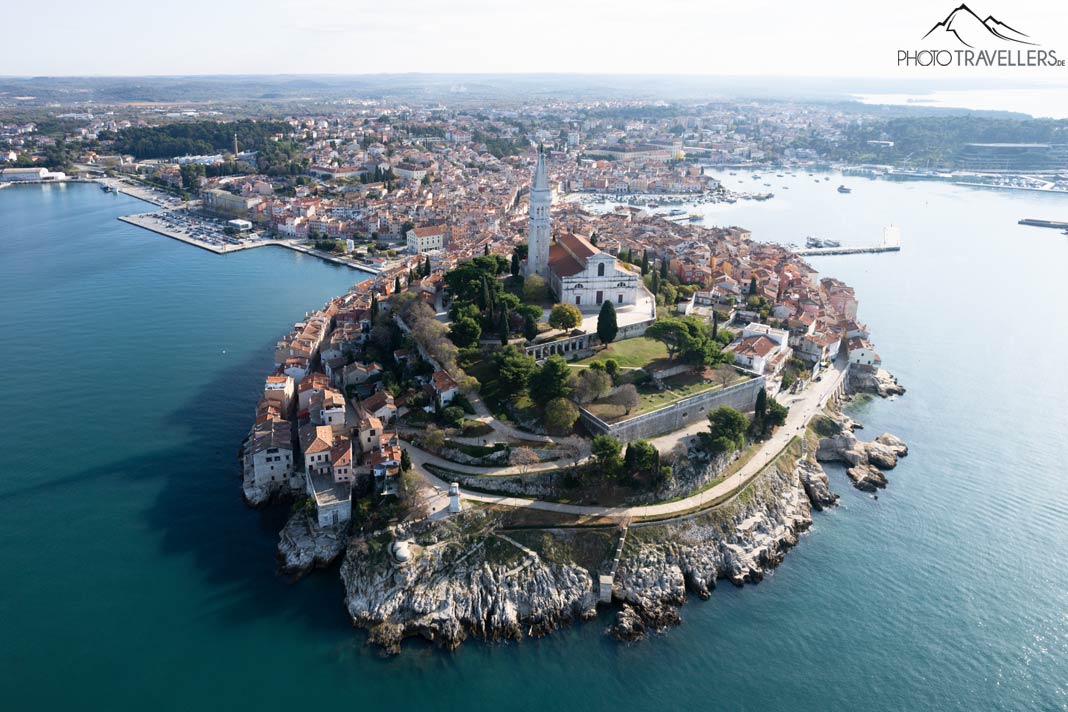 Die Altstadt von Rovinj aus der Luft