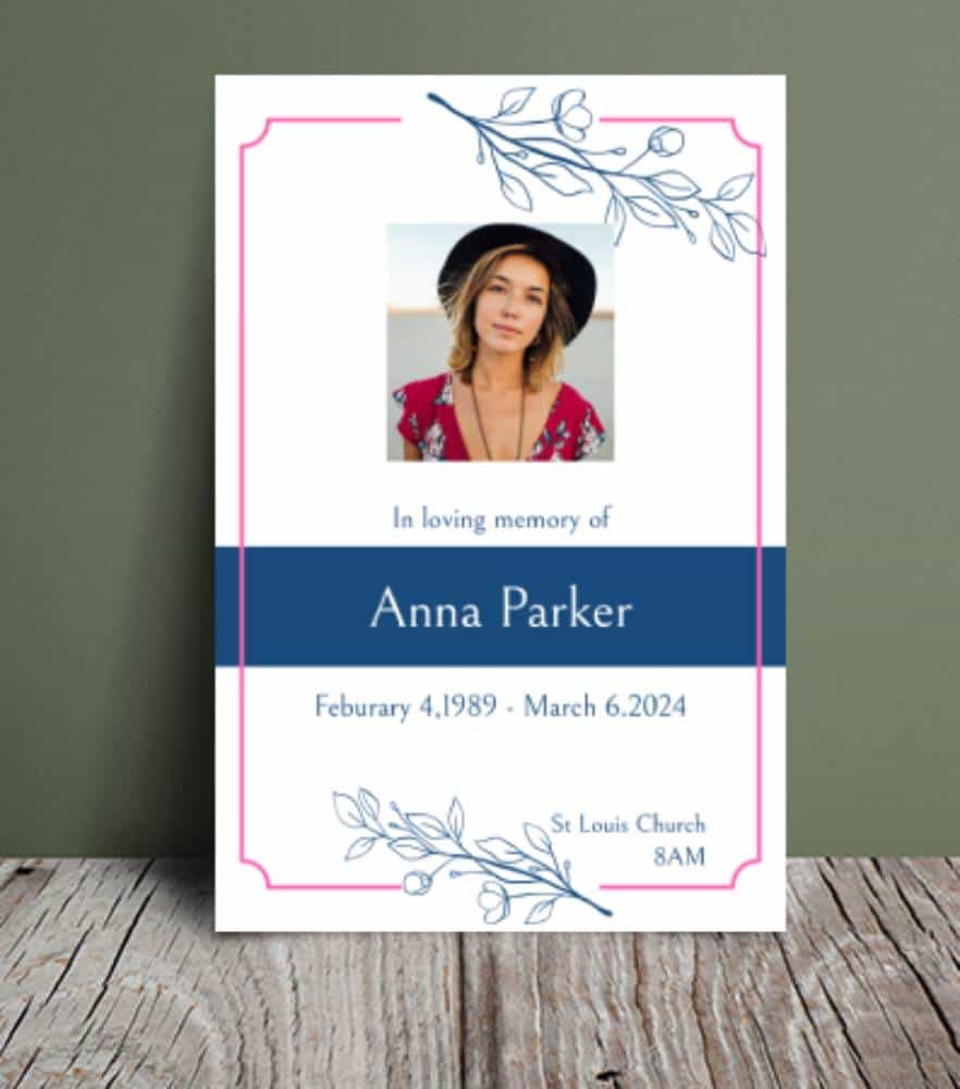 Floral outline funeral order of service template 177 Floral outline funeral order of service template 177 - Free Funeral Order of Service Template