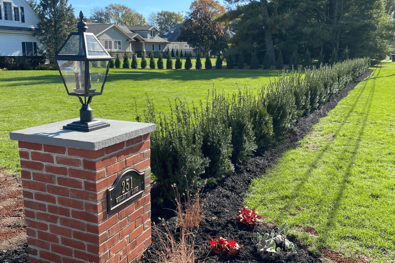 Well-maintained yard with landscaping features.