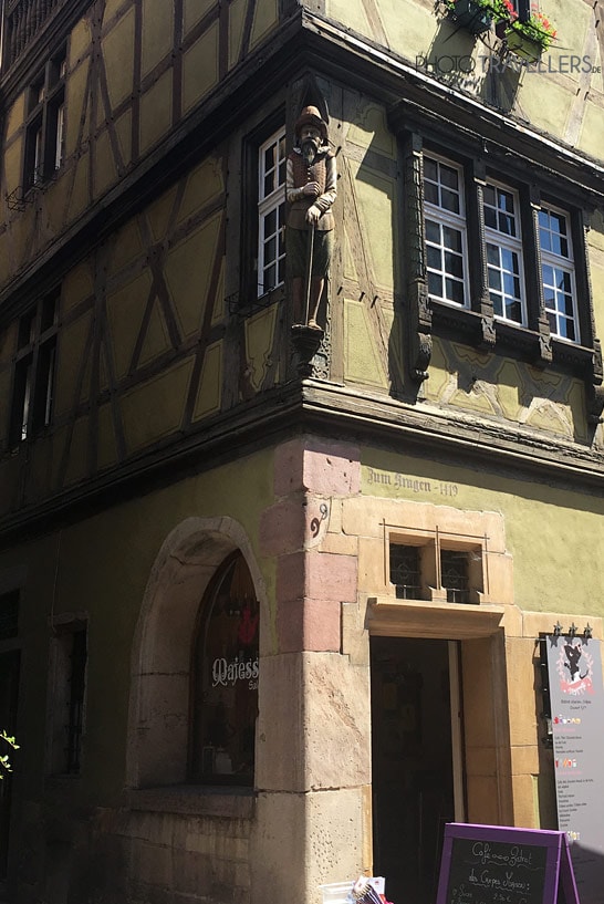Das Eckhaus "Zum Kragen" in der Rue des Marchands in Colmar