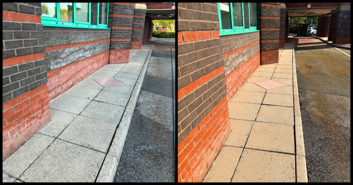 Jet washing in progress with surface cleaner