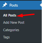 select all posts in WordPress Post menu