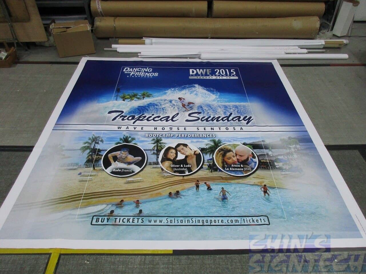 8 x 5ft PVC banner printing for dancing with friends Photo Booth backdrop _Tropical Sunday