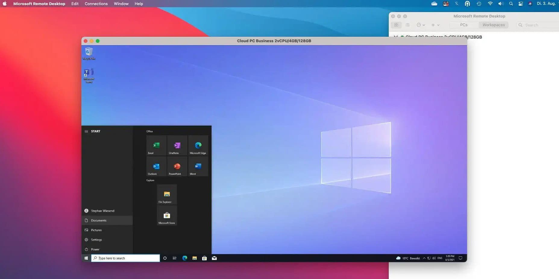 windows cloud pc - mac