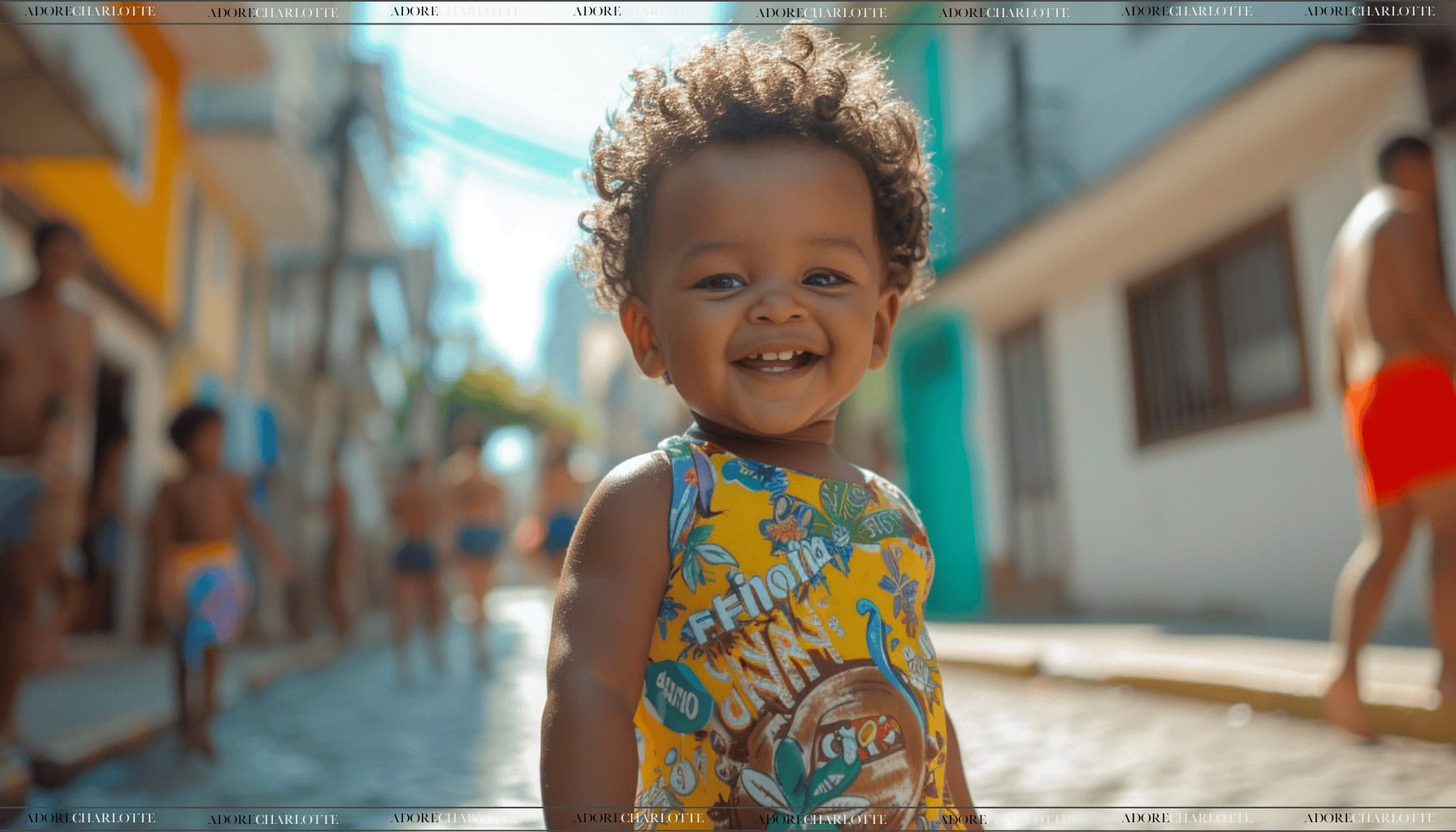 Middle Names for Owen adorable mixed race baby boy with curly hair and a bright colouful vest top