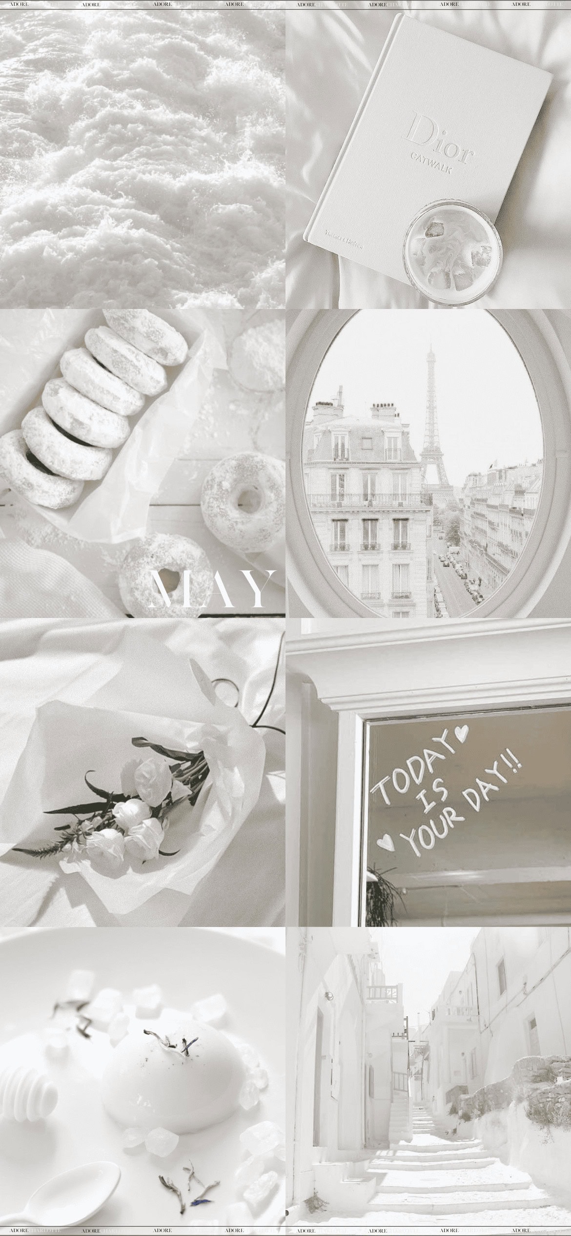 Aesthetic White May 2024 Phone Wallpaper