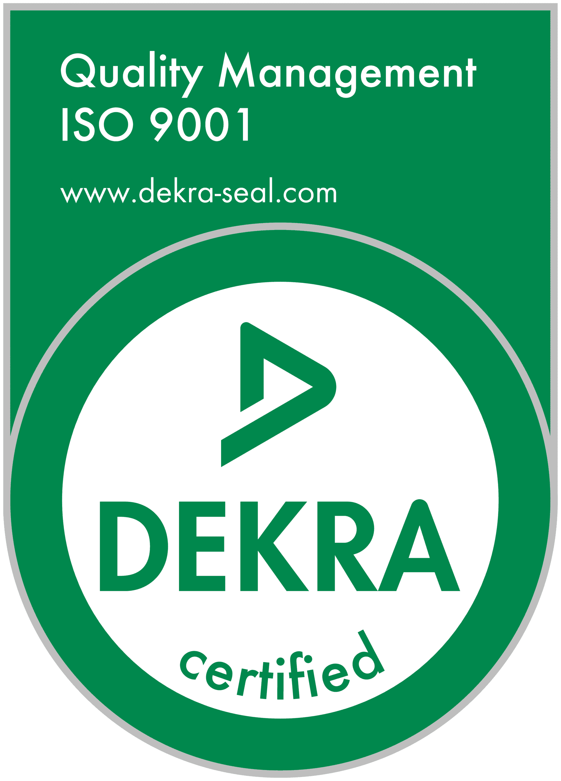 DEKRA ISO 9001:2015 certification seal for Armin Hain GmbH & Co. KG