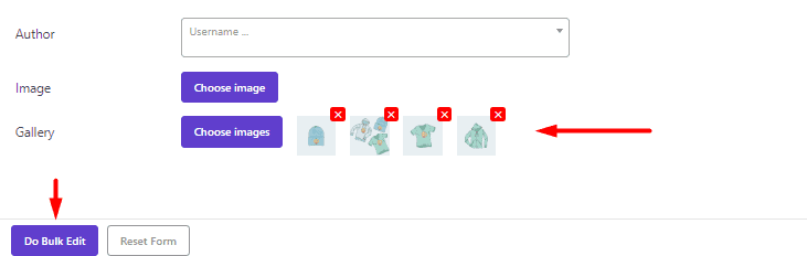 Apply selected images to product gallery