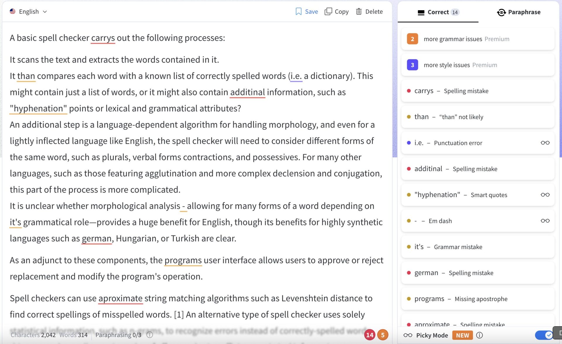 The Best Spell Checker 2026 (Scientific Texts) | Test Winner 5 Spell Checker: a screenshot of LanguageTool