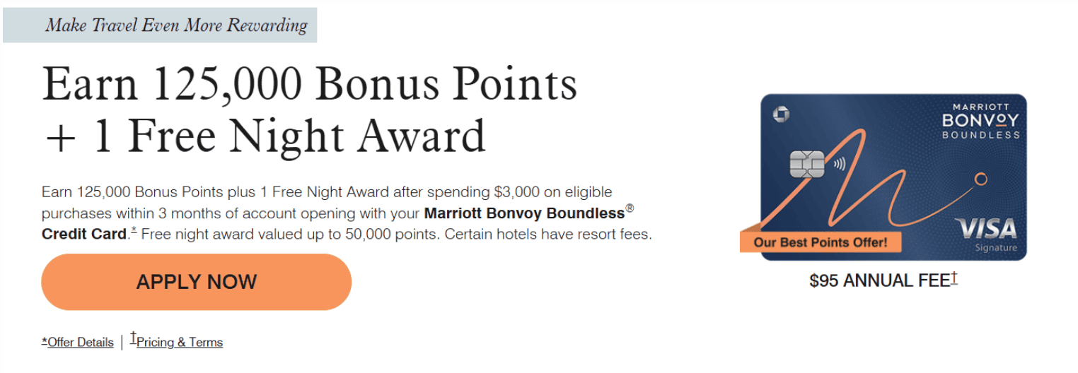 Offers 2025 Chase Marriott Bonvoy CC - Only for New Cardholders 3 Offer Marriott Bonvoy Boundless CC