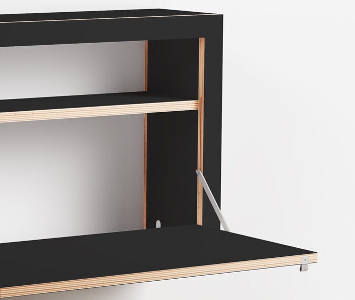 Fläpps Box Sekretär-in 80x50x20 | Klappbarer Wandschreibtisch mit viel Stauraum