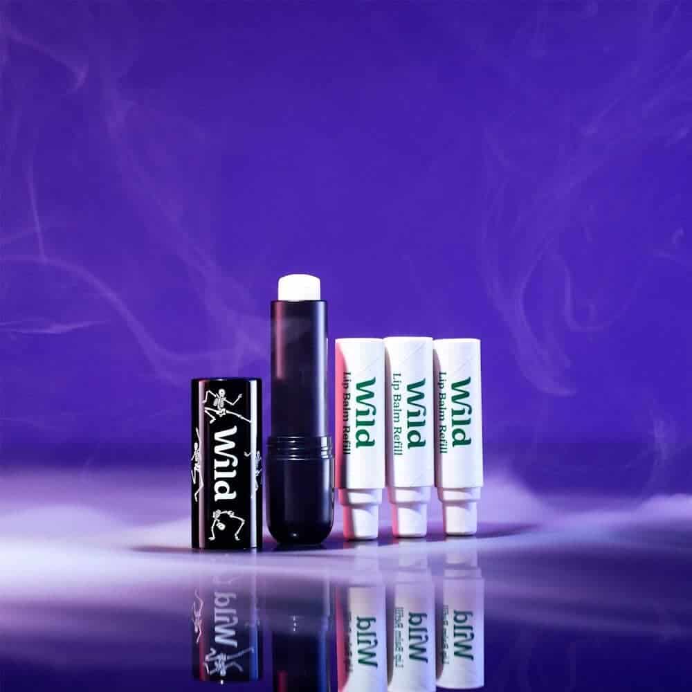 Wild Halloween Dancing Skeletons lip balm case with refills