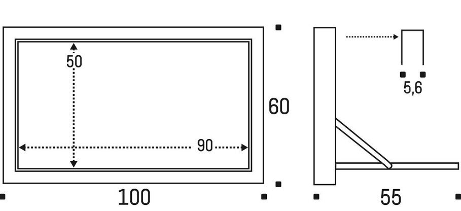 Fläpps Staatssekretär-in 100×60-1 – Weiß | Klappbarer Design Wandschreibtisch