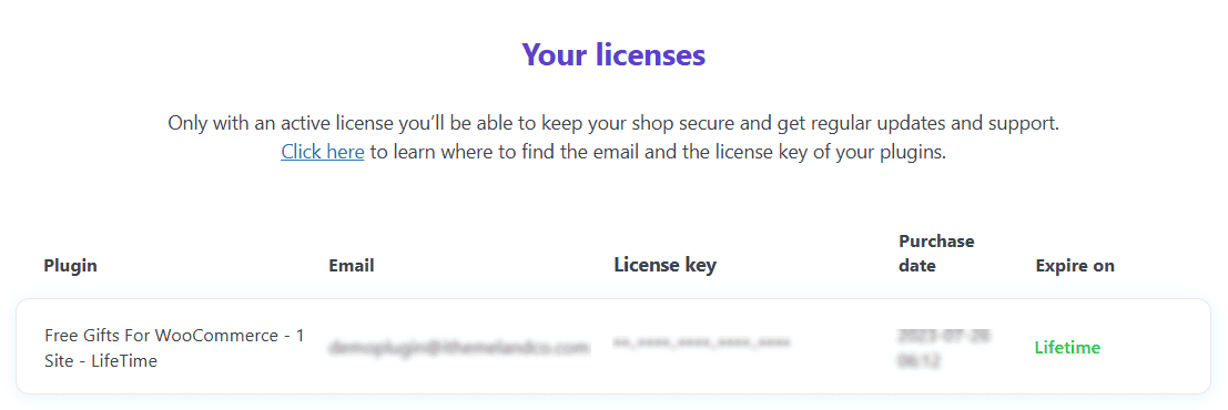 activate plugin license