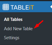 click add new table in product table menu
