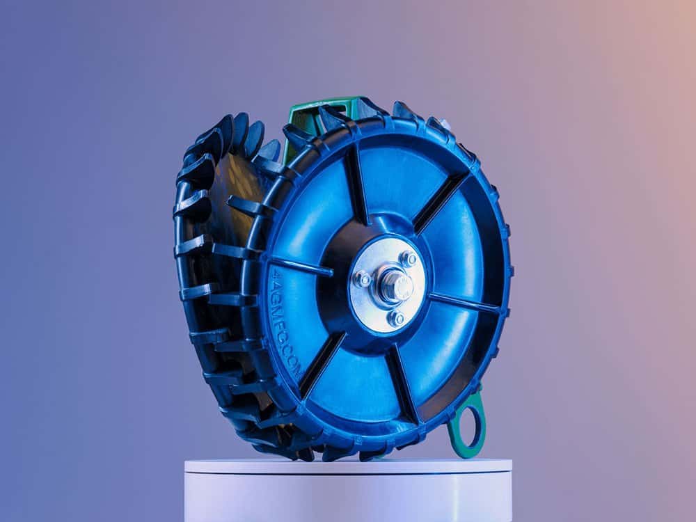 Rear-angled view of 4Ag closing wheel with both wheels visible