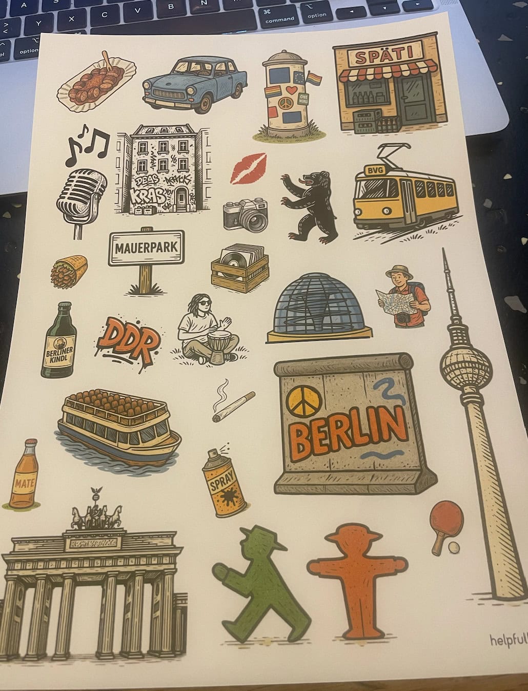 Bastelvorlage mit Berlin Motiven ausdrucken