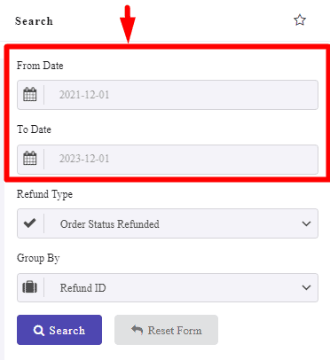 set date range in WooCommerce refund orders