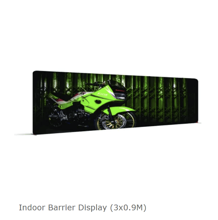 Tension Fabric Barrier. (2) Tension Fabric Barrier