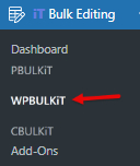 select WP Posts in WordPress Posts bulk Edit Plugin menu