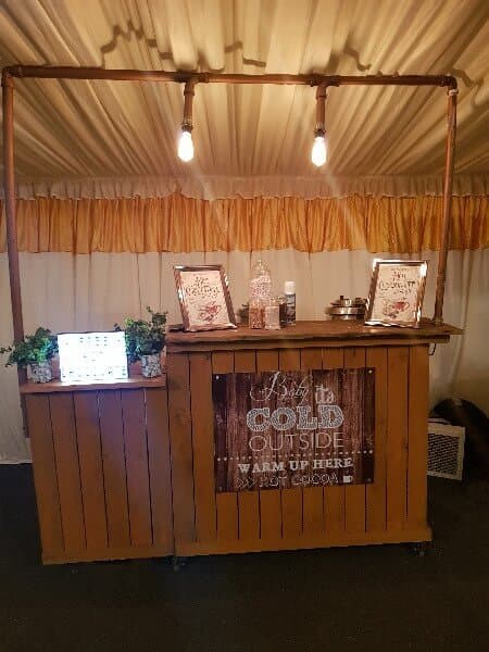 Rustic hot chocolate cart-hire parties events weddings Rustic hot chocolate cart-hire parties events weddings