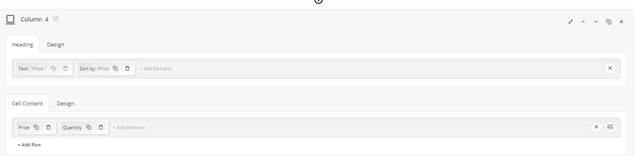 result customize heading and cell content in WooCommerce table