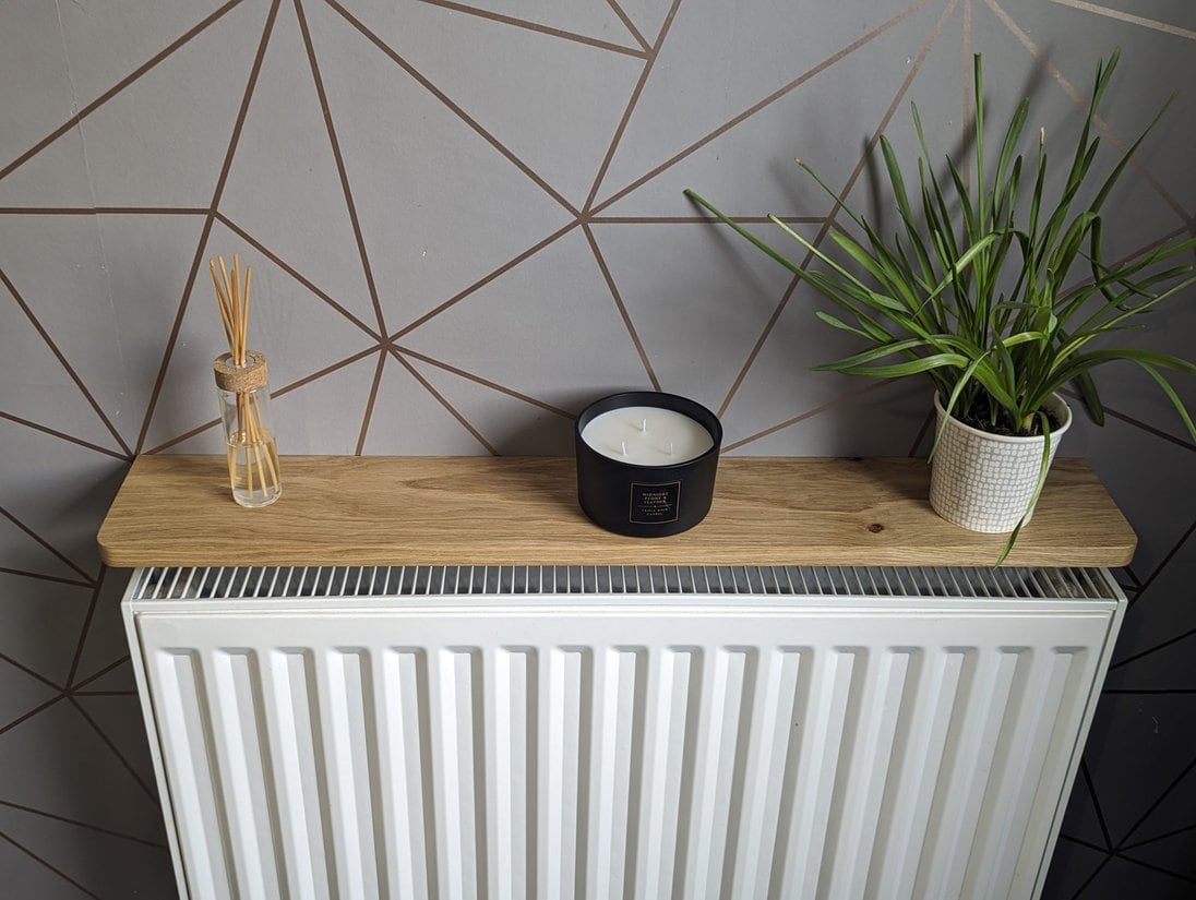 Solid Oak Radiator Shelf | Console Table | Narrow Table | Hallway Table | Easy Install