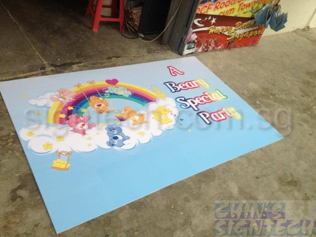 Foam board design with Care Bears