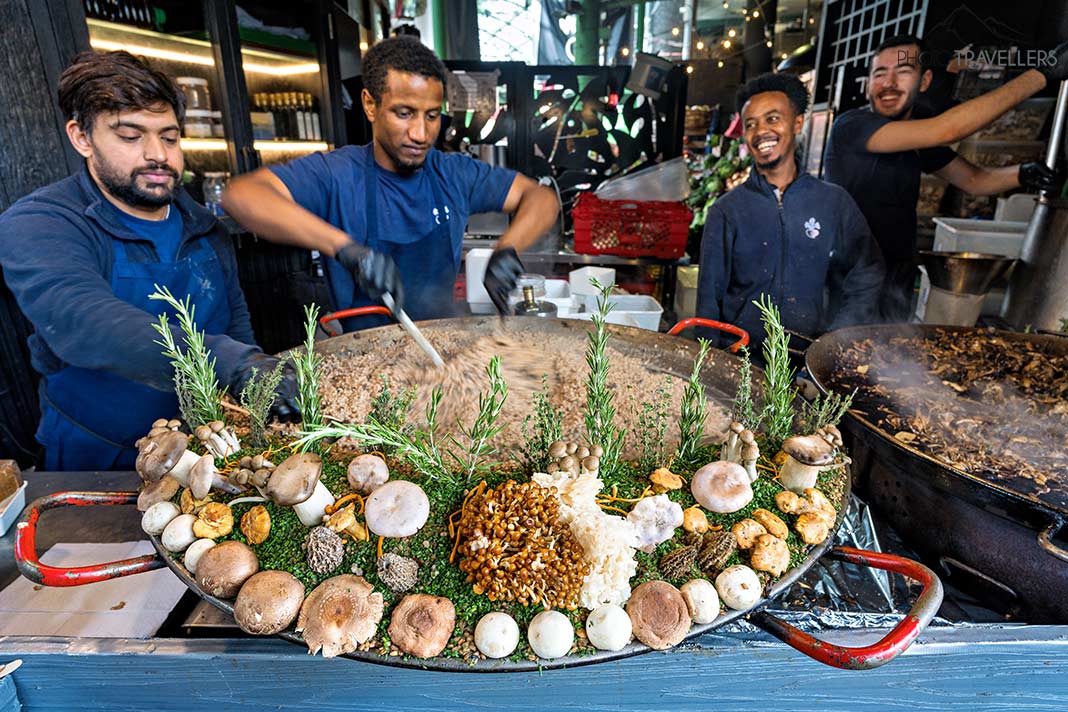 Wild Mushroom Risotto bei Turnips, Borough Market, London