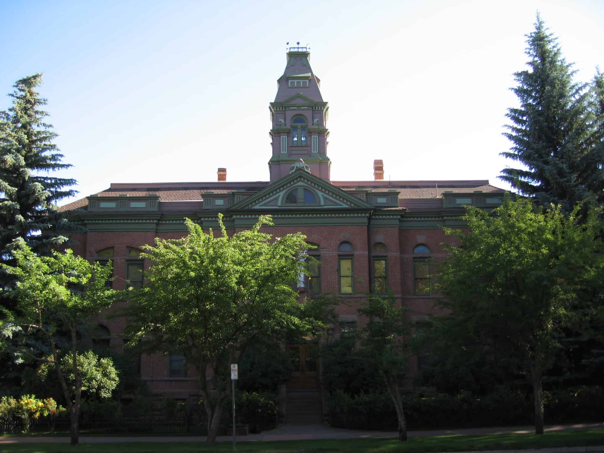 Pitkin County Courthouse, Aspen, Colorado. Bundy escaped on June 7, 1977, by jumping from a second-floor window of the c