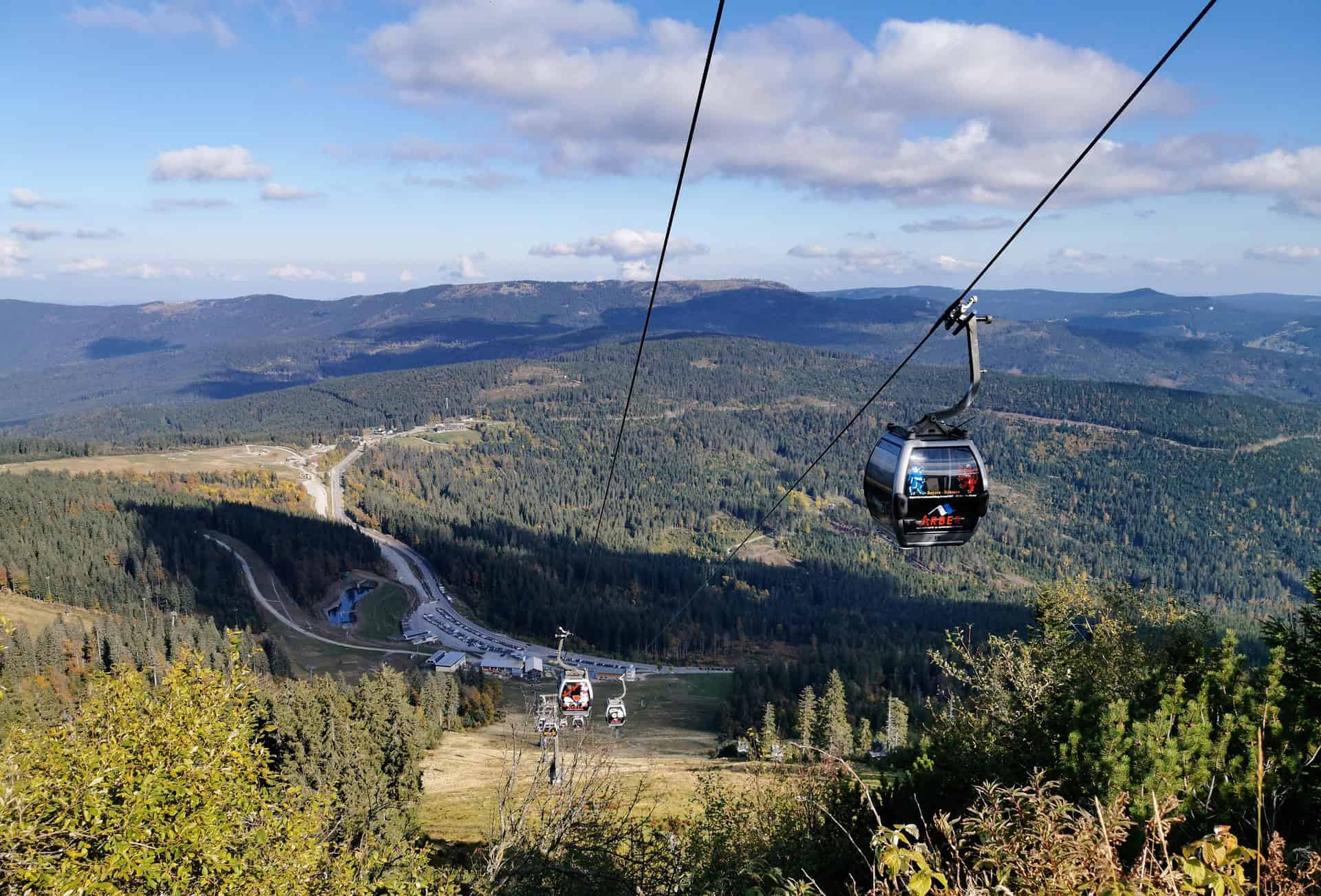 Die Arber Bergbahn ein beliebtes Ziel bei Motorradfahrern im Bayerischen Wald